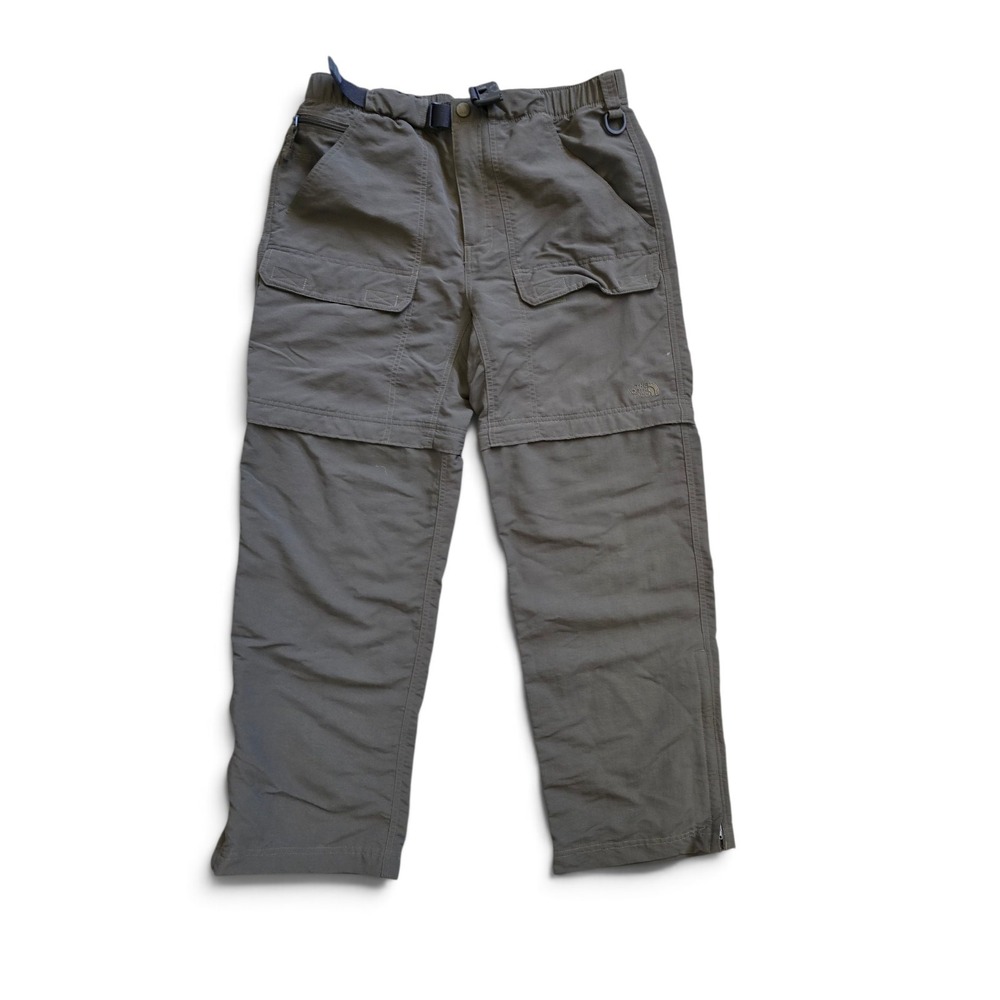 The North Face Convertible Cargo Hiking Pants Mens M Short Green Webbed Belt